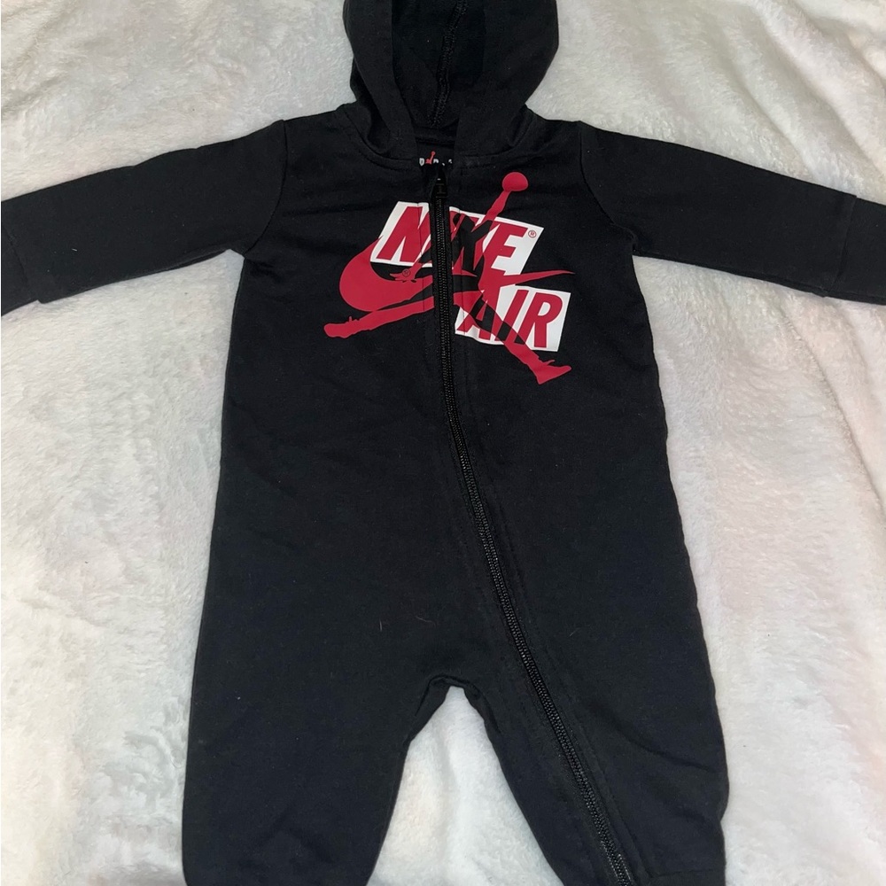 Jordan Black and Red Kids One Piece Footie